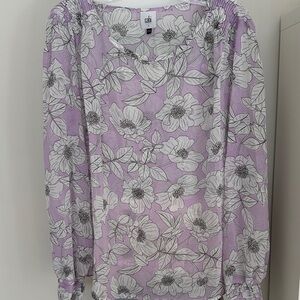 Cabi Women's Floral Purple Top